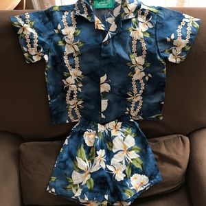 Toddler Boy Hawaiian Shirt and Shorts NWT